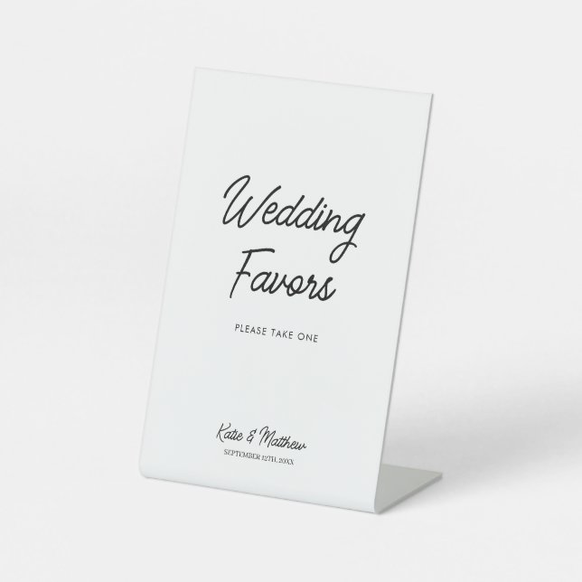 Wedding Favours Please Take a Favour Minimalist Pedestal Sign (Front)