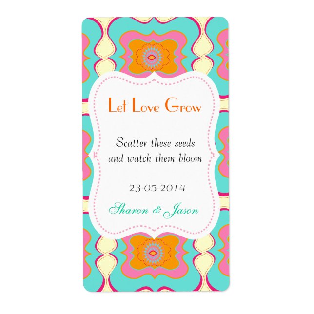 Wedding Favours Seed Packet Labels Let Love Grow (Front)