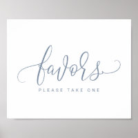 Wedding Favours Sign - Bounce Script (Dusty Blue)
