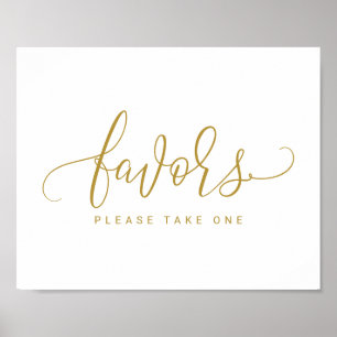 Wedding Favours Sign - Bounce Script (Flat Gold)