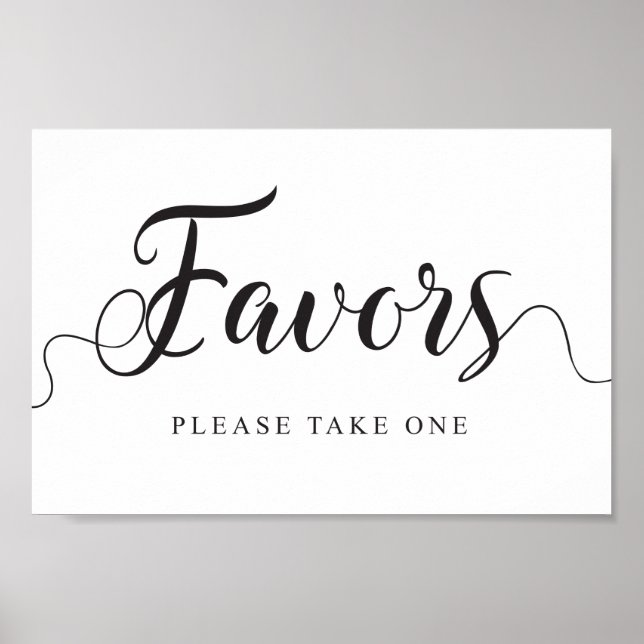 Wedding Favours Sign. Complimentary Gift for Poster (Front)