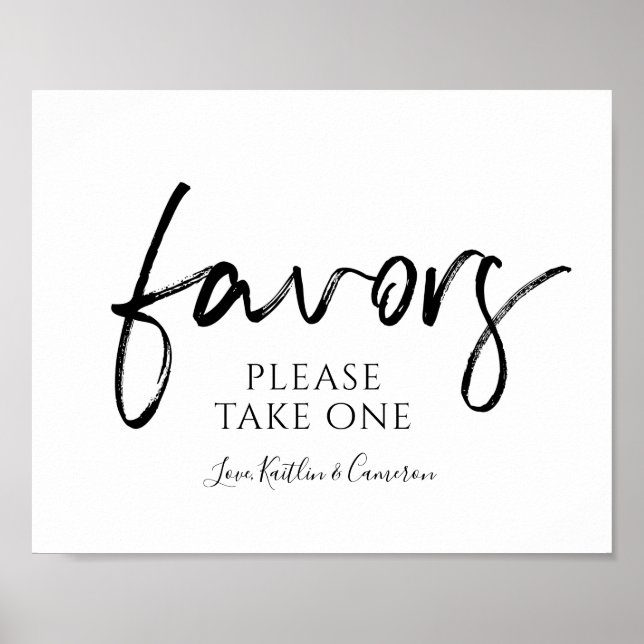 Wedding Favours Sign "Please Take One" | Black (Front)