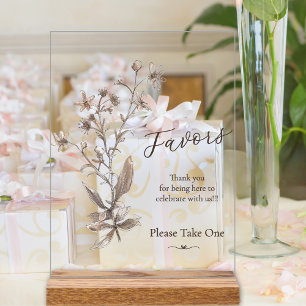 Wedding Favours Sign Rustic Elegant Wildflowers
