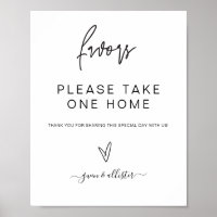 Wedding Favours Sign Table Reception Poster
