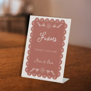 Wedding Favours Take One Papel Picado Mexican Pedestal Sign