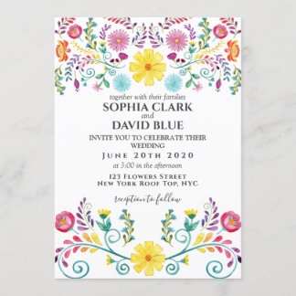 Wedding Fiesta Floral Mexican Invitation