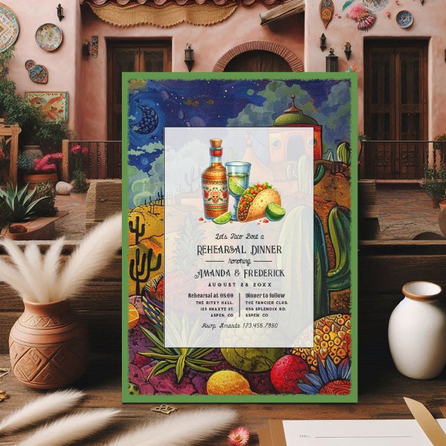 Wedding Fiesta Let's Taco Bout a Rehearsal Dinner Invitation (Wedding Fiesta Let's Taco Bout a Rehearsal Dinner Invitation)