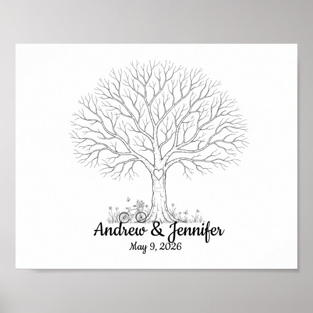 Wedding Fingerprint Tree Guest Book Alternative (Front)