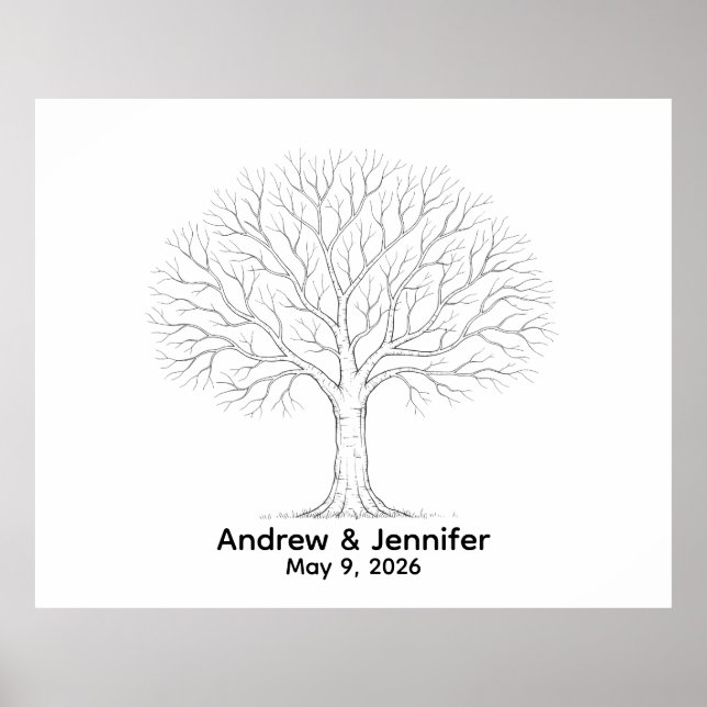Wedding Fingerprint Tree Guest Book Alternative (Front)
