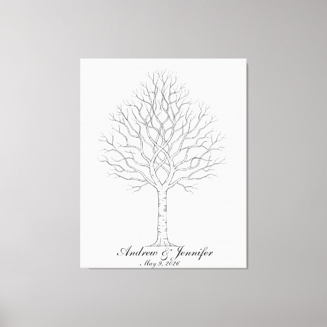 Wedding Fingerprint Tree Guest Book Alternative (Front)