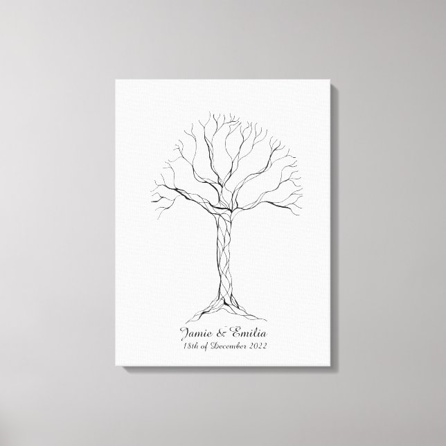 Wedding Fingerprint Tree Guestbook - Canvas (Front)
