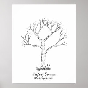 Wedding Fingerprint Tree Guestbook - Poster