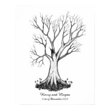 Wedding Fingerprint Tree Guestbook - Poster