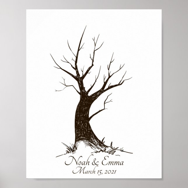 Wedding Fingerprint Tree Poster (Front)