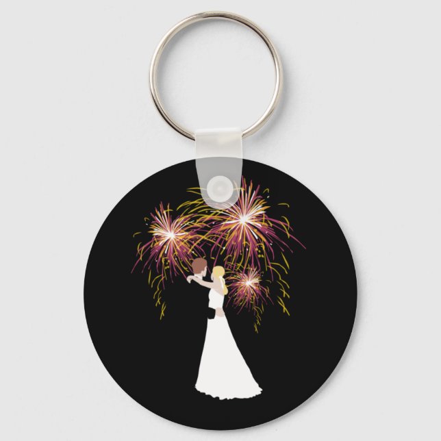 Wedding Fireworks Key Ring (Front)