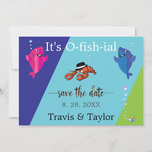 Wedding Fish Theme Lobster Mobster Save the Date Invitation (Front)