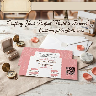 Wedding Flight to Forever Boarding Pass Invitation