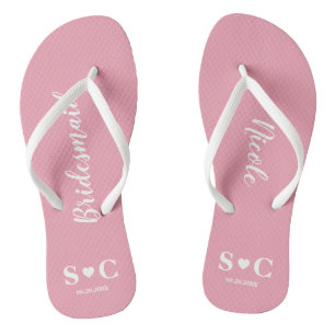 Wedding Flip Flops for Bridal Party, Bachelorette