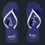 Wedding Flip Flops for Bridal Party, Beach Bride<br><div class="desc">Flip flops for your entire wedding party and guests for your wedding or bachelorette weekend.  Featuring Gold Heart.</div>