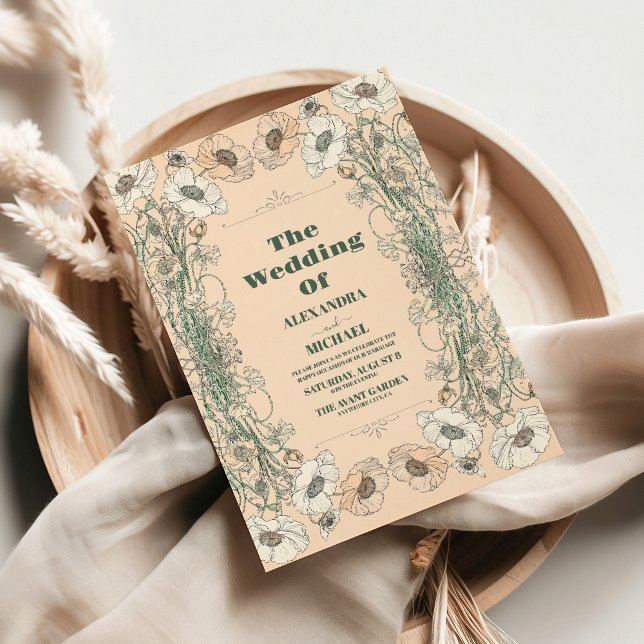 Wedding Floral Art Nouveau Invitation (Creator Uploaded)