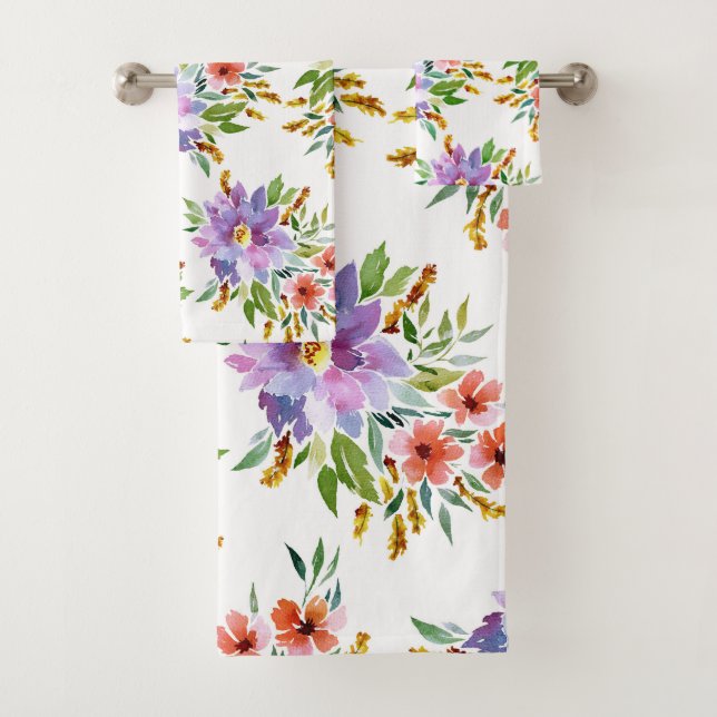 Wedding Floral Bath Towel Set (Insitu)