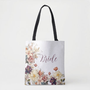 Wedding Floral Bouquet Elegant Custom Tote Bag