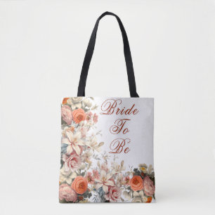 Wedding Floral Bouquet Elegant Custom Tote Bag