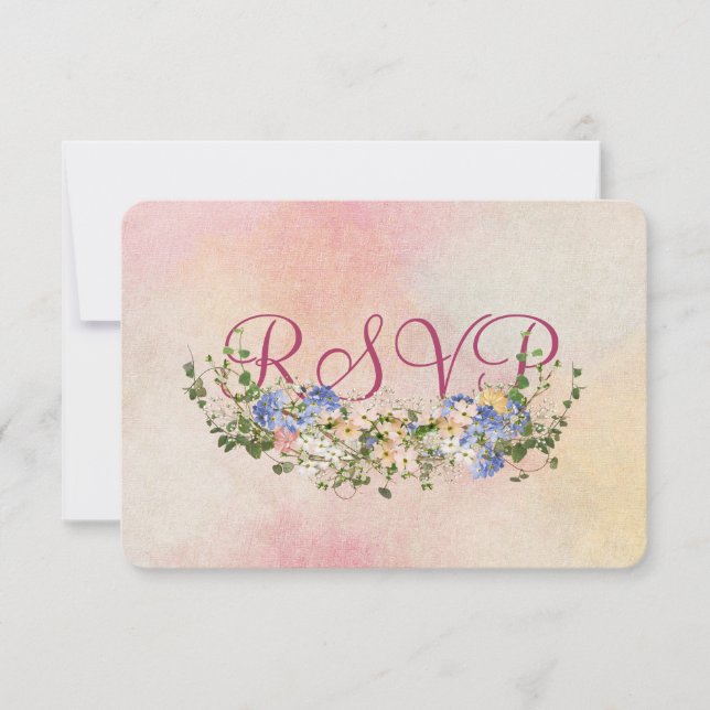 Wedding Floral Bouquet RSVP Invitation (Front)