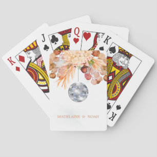 Wedding Floral Disco Ball Elegant Chic Playing Cards