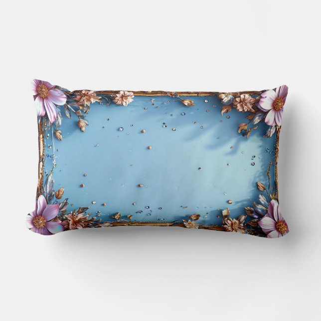 Wedding floral frame lumbar cushion (Front)