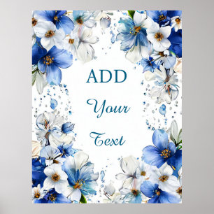 Wedding Floral frame Poster
