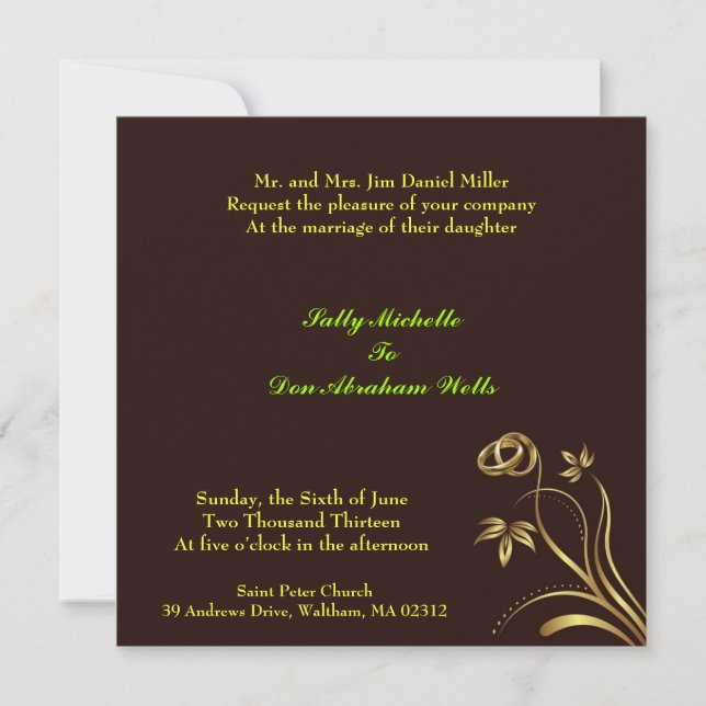 Wedding Floral Invitation (Front)