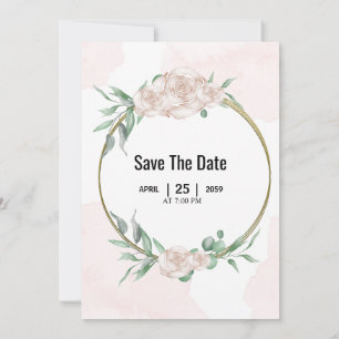Wedding floral invitation card save the date Desig