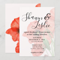 Wedding Floral Poppy Seed Invitation