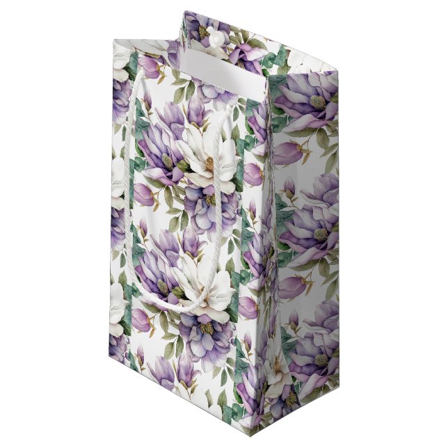 Wedding Floral Print Gift Bag (Front Angled)