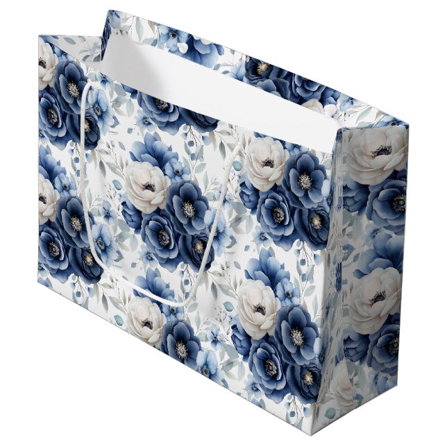 Wedding Floral Print Gift Bag (Front Angled)