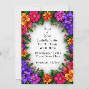 💐 Wedding Floral Romantic and timeless style Invitation