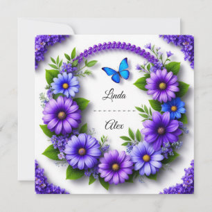 Wedding Floral Wreath Invitation