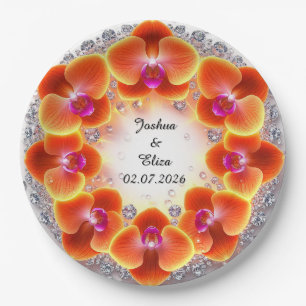 Wedding Floral Wreath Paper Plate