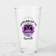 Wedding Flower Girl Levelled Up Gamer Fun Glass