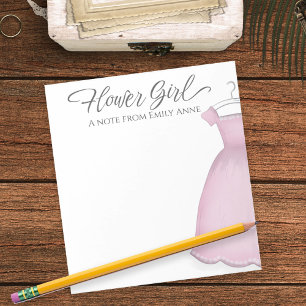 Wedding Flower Girl Vintage Dress Personalised Notepad