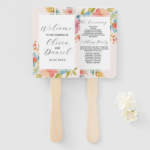 Wedding Flower Hand Fan Modern Florals Programme