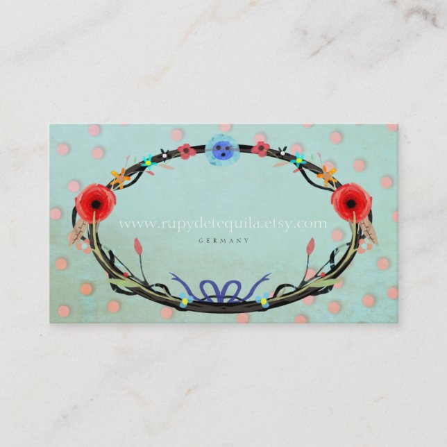 wedding flower headpieces business card (Front)