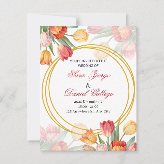 wedding flower invitation (Front)