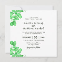 Wedding Flower Invitation Card Vector Template