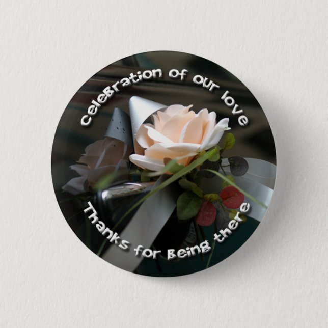 Wedding Flower & Ribbon 6 Cm Round Badge (Front)