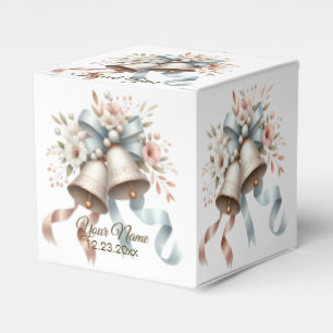 Wedding Flowers Bells Pink Blue Ribbons Beautiful Favour Box