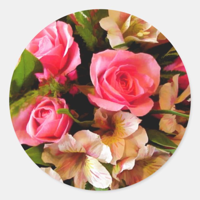 Wedding Flowers Envelope Seal Stickers (Front)