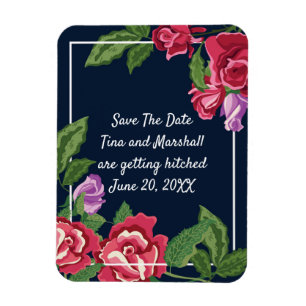 Wedding Flowers Save The Date Magnet