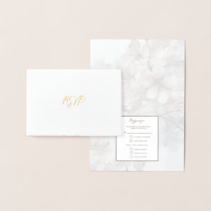 Wedding Foil Cherry Blossom RSVP Card